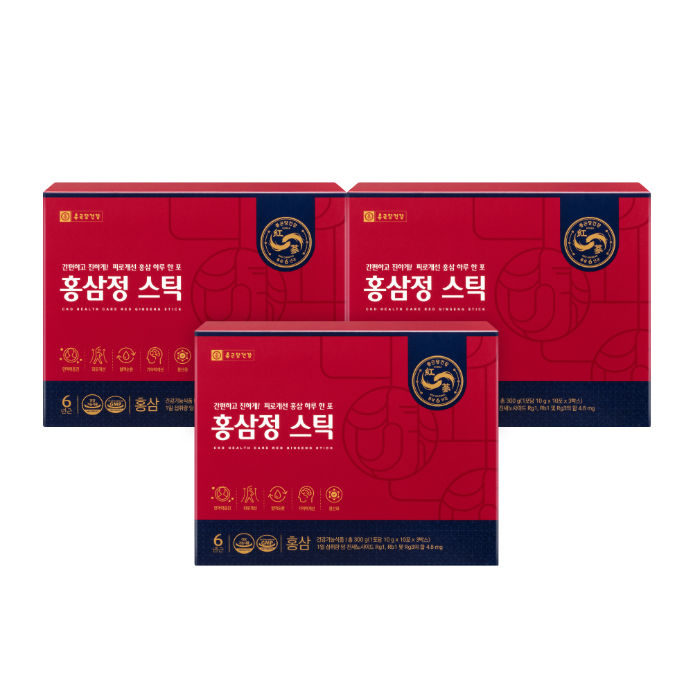 [+쇼핑백증정] 종근당건강 홍삼정 스틱 30포, 3개