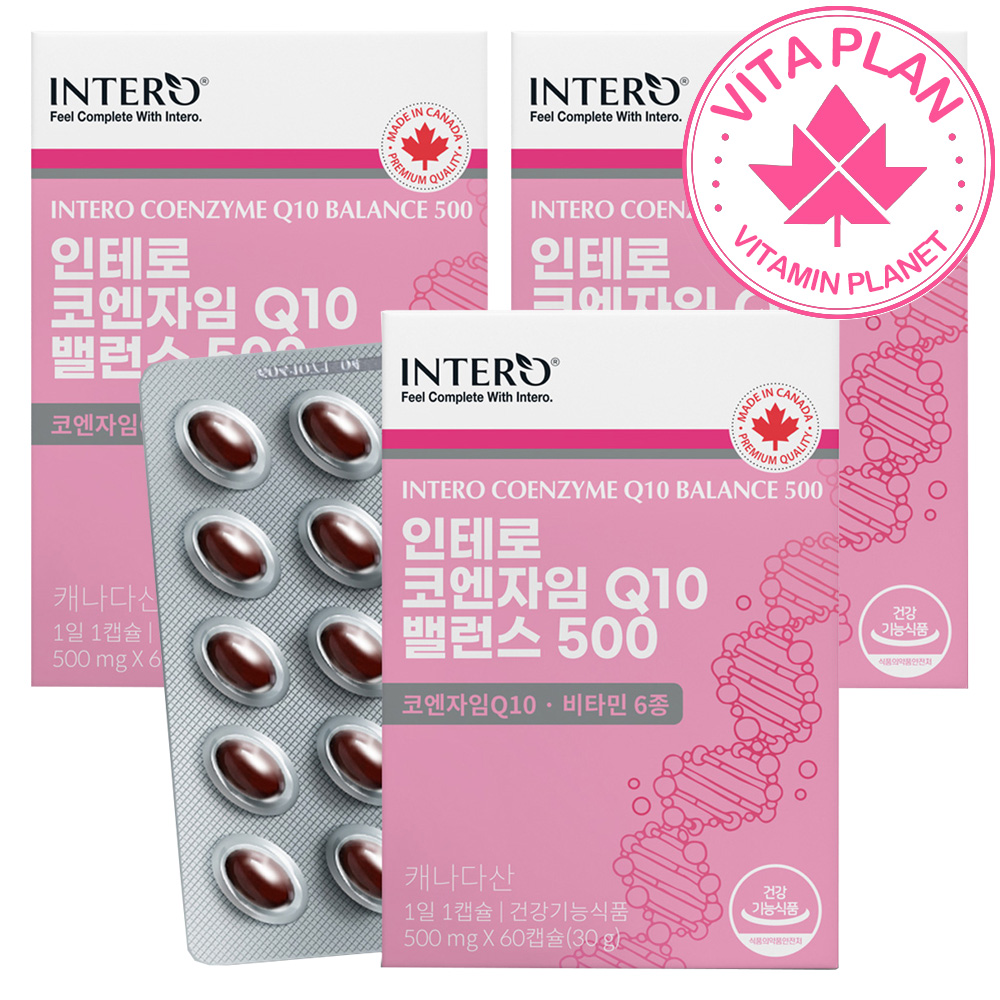 큐엔자임큐텐 캐나다산 미니 COQ10 코큐10 코큐텐 유비퀴논 100 혈압에좋은 혈관 항산화 60캡슐, 3개