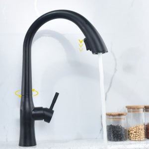 무광 니켈 블랙 개수대 수전 거위목 주방수전 싱크대수전 교체