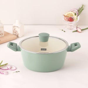 키친플라워 그린애플 인덕션 양수냄비 24cm