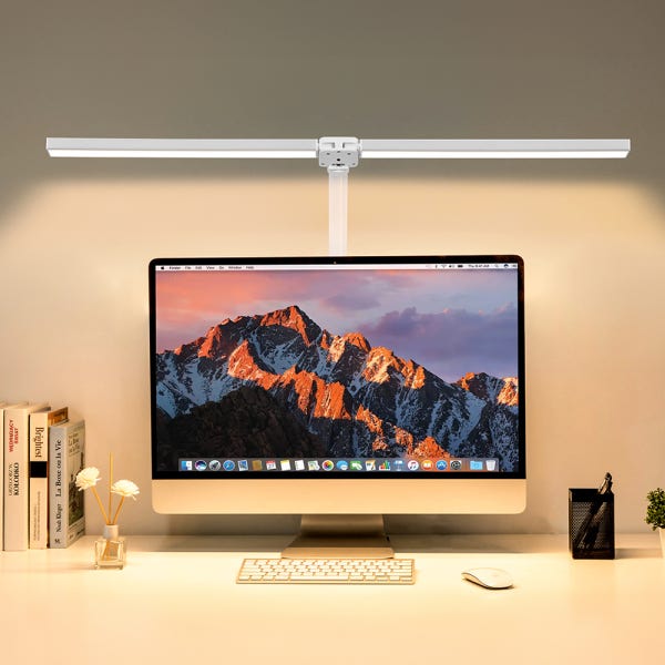 몬스터라이트 번개표 듀얼헤드 LED 책상 공부 학생 독서 스탠드 800mm 와이드 모니터 조명 클램프타입