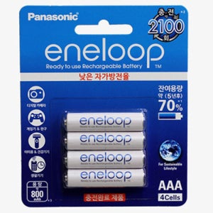 파나소닉 에네루프 AAA충전지 800mAh 4알 2100회 충전 바로사용가능