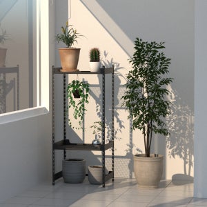 아임랙 녹방지 철제 선반 메시 2단 화분 정리대 베란다 식물 400x300x900x2