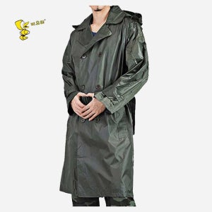 SM-7003 비오리 장교코트형 서바이벌 안전우의 올리브그린 다용도 고급우비