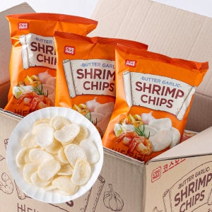 [과자도매] 버터갈릭 새우칩 64g x 16봉 봉지 과자 한박스