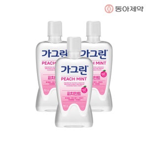 가그린 구강청결제 750ml 피치민트, 3개