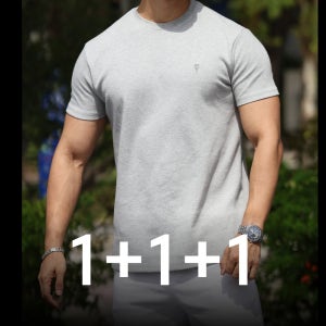 헤비코튼 특양면 머슬핏반팔 3PACK (1+1+1)