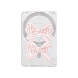 비주얼팩토리 마린리본 핑크 맥세이프 카드홀더 투명 2장 수납 교통카드 호환