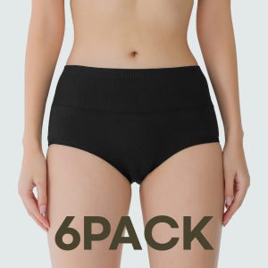 여성 면 팬티 질염 예방 편한 요일 순면 복부 맥시 하이웨스트 속옷 [6일팩]