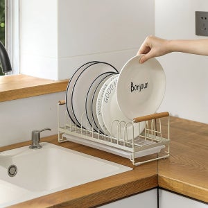 나무손잡이 주방 접시정리대 그릇 거치대 냄비 뚜껑 접시 꽂이