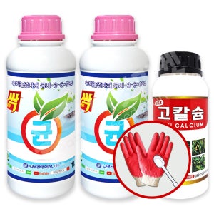모두싹균 1L 2개 사과 탄저병 오이 흰가루병 유기농업자재 + 식물칼슘제 고칼슘 500ml 농약아님