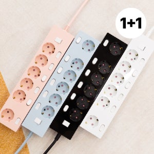 웨이브 개별 6구 멀티탭 50cm 1+1 국산 과부하차단 예쁜 디자인 멀티콘센트