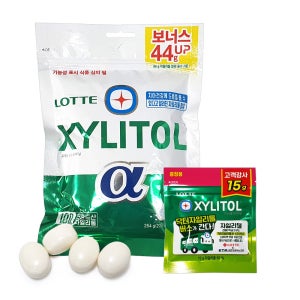 롯데 자일리톨껌 알파 대용량(264g) x 1봉+보너스 증정(15g) 1봉