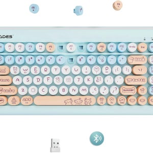 사데스 무선 블루투스 키보드 SADES 휴대용 84키 원형 키캡 키보드