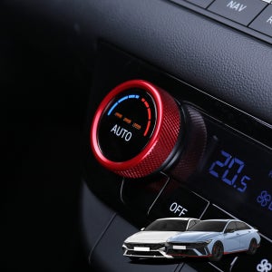 아반떼 CN7 N 튜닝 레드 몰딩 에어컨 조그 다이얼 커버 용품