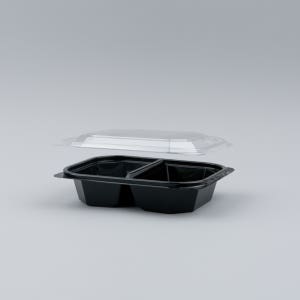 DL-204-1 (2칸) 투명 블랙 600개 SET 반찬 샐러드용기