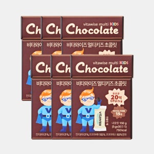 [ 6 BOX ] 다니스코사 생유산균이 함유된 아이간식추천, 비타와이즈 유산균 키즈초콜릿 (30개입X6박스)