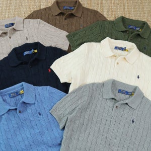 폴로 랄프로렌 26SS 케이블 반팔 카라 니트 9color