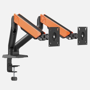 덱스탑 듀얼 모니터암 하중 9KG MS32D-OR (매트블랙&오렌지)