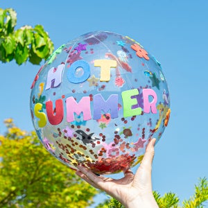 물놀이공 스팽글비치볼 투명비치볼 감성수영장반짝이비치공 빨강