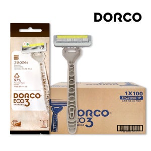 도루코 에코3 3중날 일회용면도기 에코쓰리 개별포장 100개입 업소용 호텔용