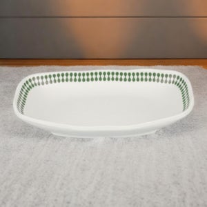 진주원톤그린 사각타원 스테이크 생선 플레이팅 업소용 그릇 다용도 DS-7949 1호