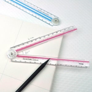 각도기겸용 접이식 더블자