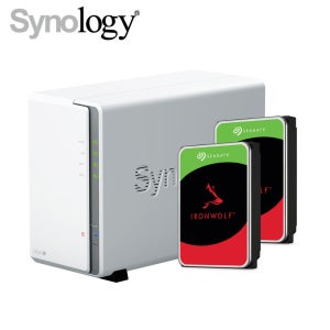 초기설정 지원 시놀로지 DS223J 2베이 디스크스테이션 NAS 아이언울프 24TB(12TBx2)