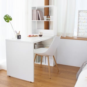 E0자재 h형 책장책상 1000mm, 화이트 (DK9873)