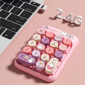 Miffy 숫자 키보드 무선 블루투스 usb 키패드 사무 재무 회계 분홍 핑크 민트 파랑