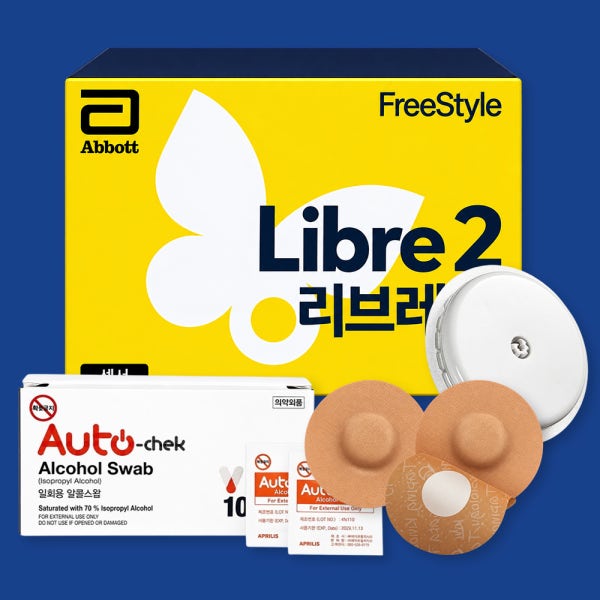 무채혈 연속혈당측정기 당뇨 자동 당 체크 혈당패치+알콜솜+멤버십사용 프리스타일 리브레2