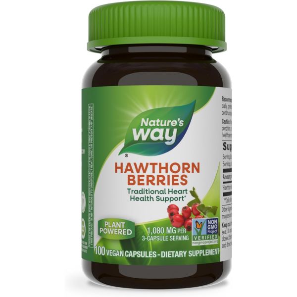 네이쳐스웨이 Nature’s Way Herbal Hawthorn Berries Traditional Heart Health Support 1 100 Count (Pack of 1)