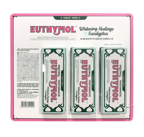 EUTHYMOL 유시물 화이트닝 치약 98gx3+스쿼저