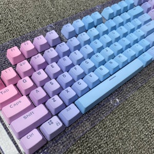 핑크블루 PBT 키캡 그라데이션 키캡 4컬러 104키 OEM