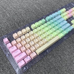 레인보우 PBT 키캡 그라데이션 키캡 4컬러 104키 OEM