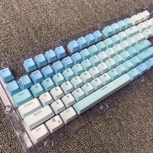블루 PBT 키캡 그라데이션 키캡 4컬러 104키 OEM