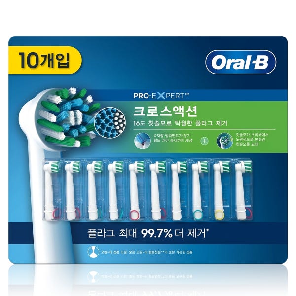 오랄비 전동 칫솔모 리필 크로스액션 10개입 리필모 전동칫솔