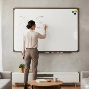 일반 화이트보드(알루미늄) 850-1200 중형사이즈 벽걸이 부착형 교실 사무실 공부방