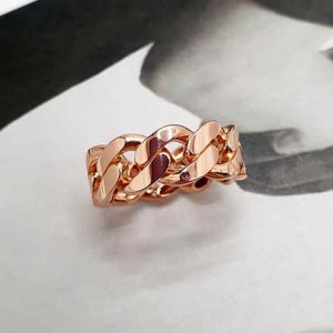 14k 18k 볼드한 사슬 체인 반지 M사이즈 링 여자 금 커플반지