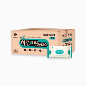 순수한 하루그린 물티슈 100매 20팩