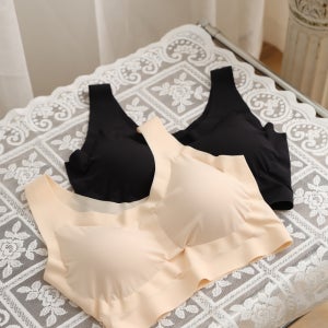 국산 여성 심리스 노와이어 브라탑 무봉제 스포츠 데일리 브라 편안한 착용감 아라호