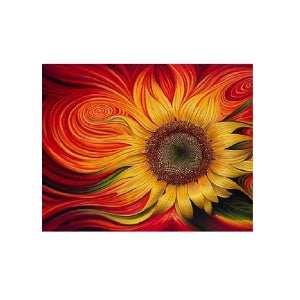 핸드페인팅 태양의 열정에너지 해바라기그림 아트인테리어 90x70cm 수작업 캔버스유화
