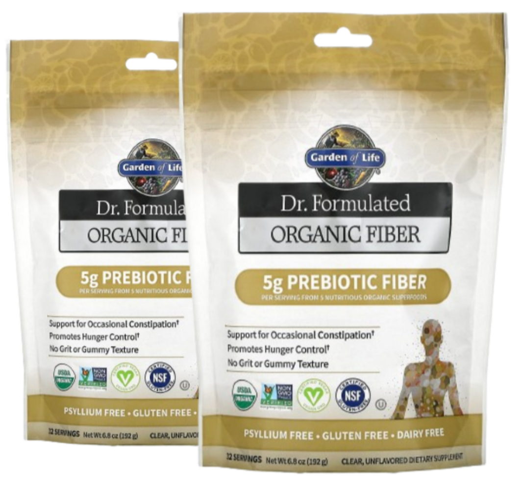 가든오브라이프 <b>닥터 포뮬레이티드</b> 오가닉 <b>파이버</b> 5g <b>프리바이오틱</b> 무맛 192g(2개)