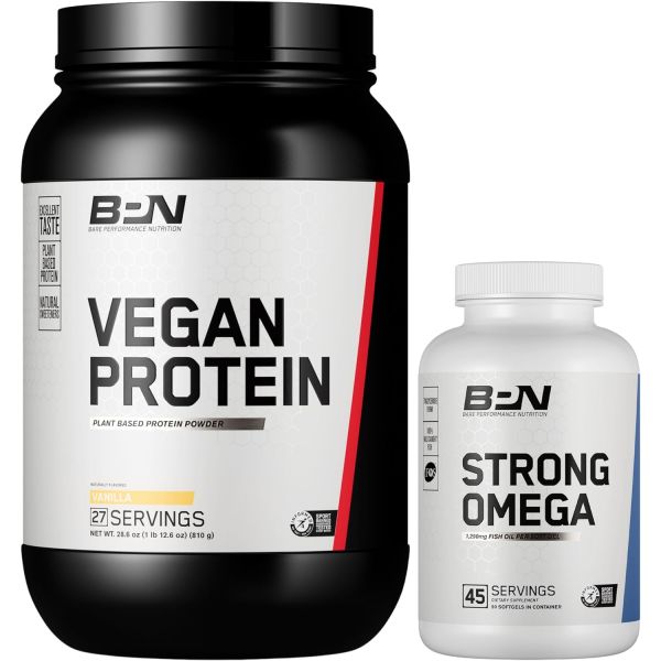 BARE PERFORMANCE NUTRITION BPN Vegan Vanilla Protein + <b>Strong Omega</b> Bundle