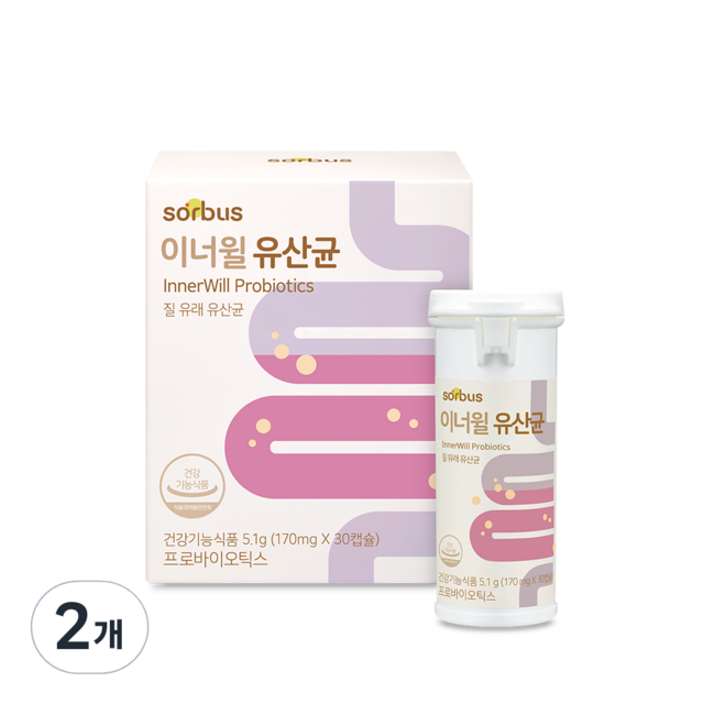 <b>소버스</b> 이너윌 유산균 5.1g 30정 2개
