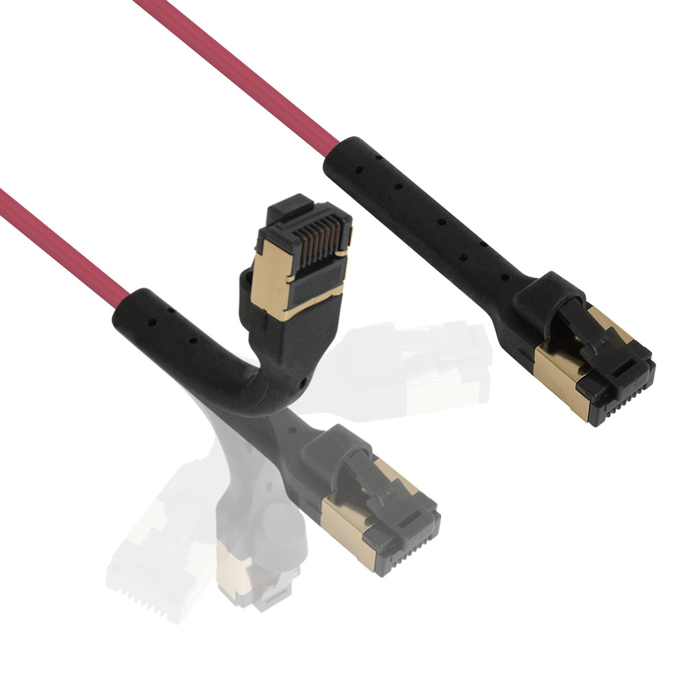 넥시 CAT7 슬림 ㄱ자 랜선 케이블 360도 꺾임 꺽임 인터넷선 2m, 1개