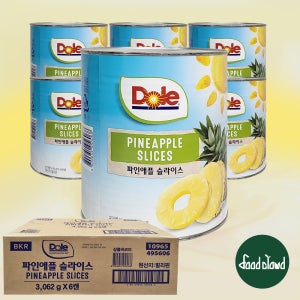 [BOX] Dole 파인애플 슬라이스 통조림 (3kg x 6개) 대용량