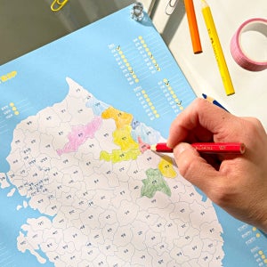 우리나라 대한민국 한국 국내 커플 여행 색칠지도 전국 남한 관광 행정 지도 심플블루 A4