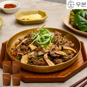 우본 한우 간장 앙념 소불고기 전골 500g 캠핑음식 밀키트 4팩 2kg
