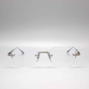 아코니 안경 주노원 JUNO-ONE AKX-308C-47 SLV 엔틱실버 무테 긱시크룩